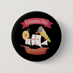 American Columbus Day celebration Button