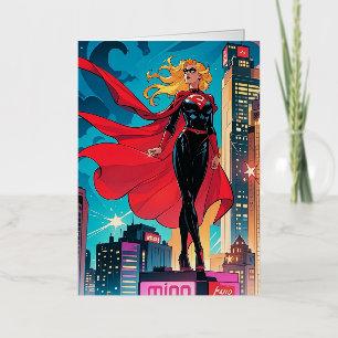 American Comics, Retro American Comics, superhero Foil Greeting Card