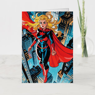 American Comics, Retro American Comics superhero Foil Greeting Card