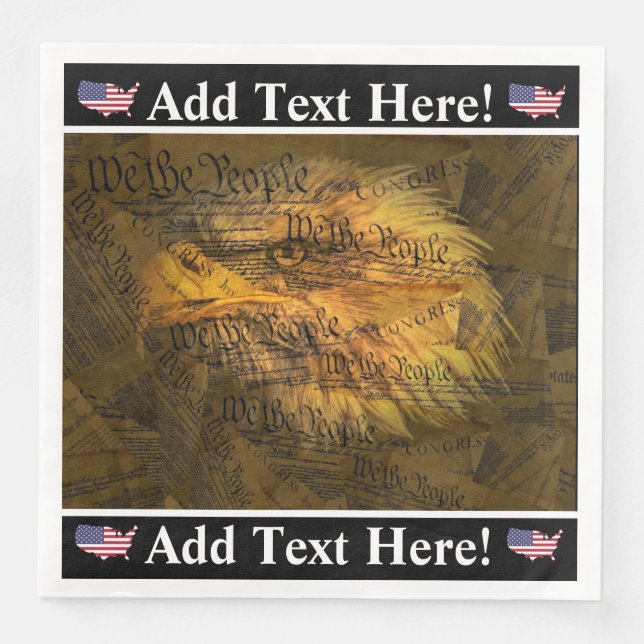 American Constitution Bald Eagle Paper Dinner Napkins (Front)