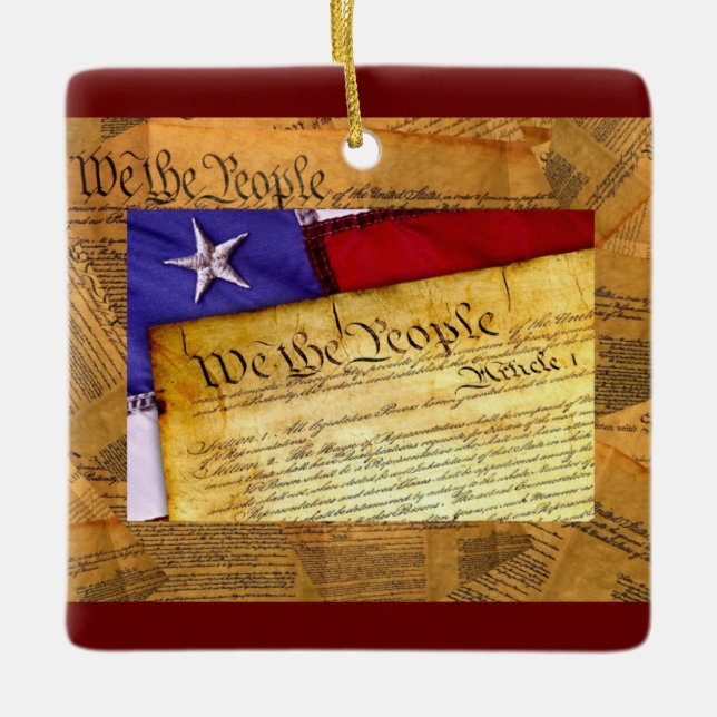 American Constitution We The People Ceramic Ornament (Front)