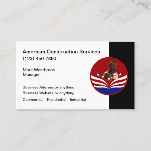American Construction Theme Business Card