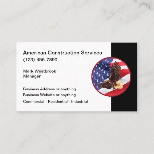 American Construction Theme Business Card