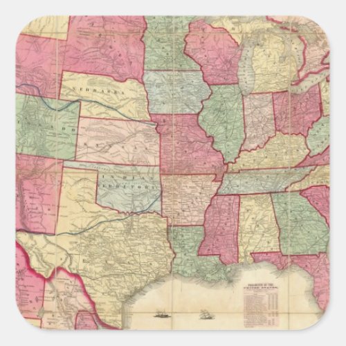 American Continent United States Square Sticker