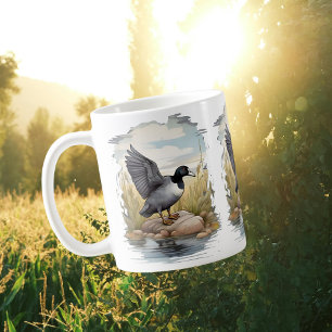 American coot in wetlands coffee mug