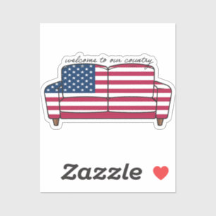 American Couch sticket 2x2 Sticker