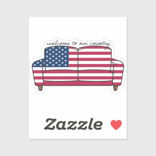 American Couch sticket 2x2 Sticker (Sheet)