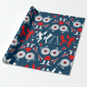 American Country Music Line Dancing Wrapping Paper
