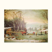 American Country Scene | Getting Ice Postcard
