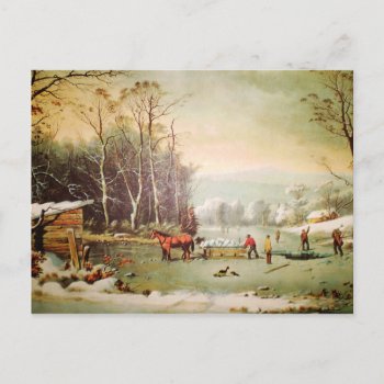 American Country Scene | Getting Ice Postcard by vintageamerican at Zazzle
