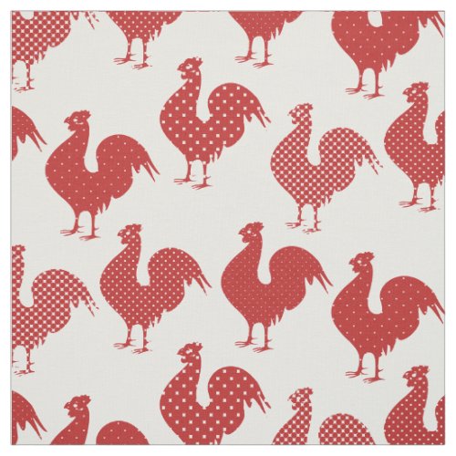 American Country Style Polka Dot Rooster Pattern Fabric