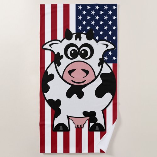 American Cow Beach Towel