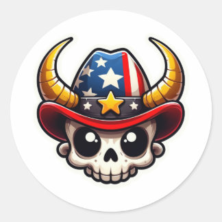 American Cowboy: Horned Skull, cowboy carter Classic Round Sticker