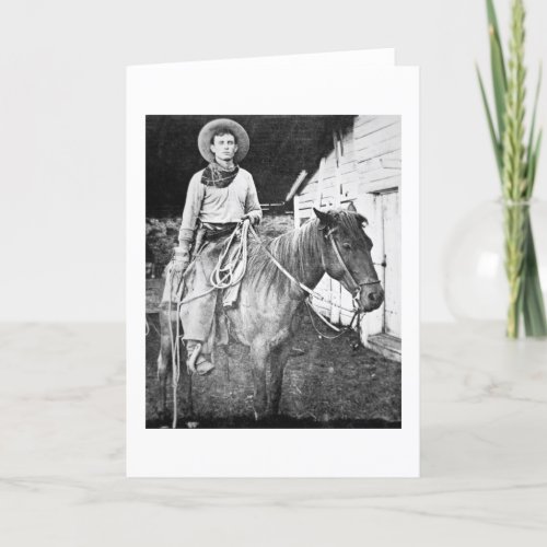 American cowboy in Kansas c1880 bw photo Card
