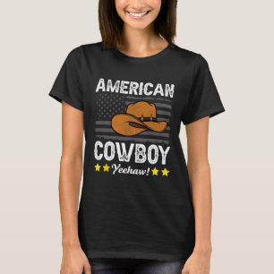 American Cowboy Rodeo American Flag Vintage Cowboy T-Shirt