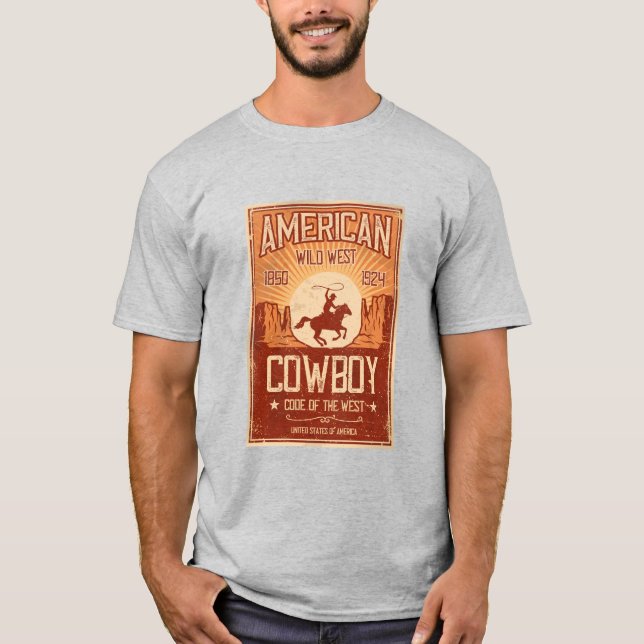 American Cowboy Wild West T-Shirt (Front)