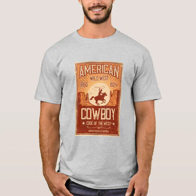 American Cowboy Wild West T-Shirt | Zazzle