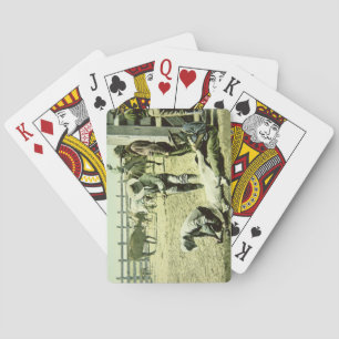 American cowboys branding a calf, c.1900 (photo) poker cards