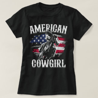 American Cowgirl Rodeo Barrel Racing Horse Riding T-Shirt