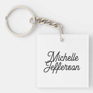 American Creative Trendy White Black Calligraphy Keychain