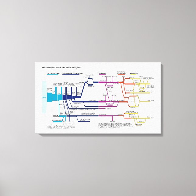 American Criminal Justice System Process Flowchart Canvas Print (Front)