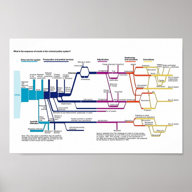 American Criminal Justice System Process Flowchart Poster (Front)