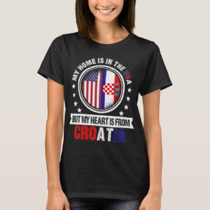American Croatian Flag Heart from Croatia Patriot T-Shirt