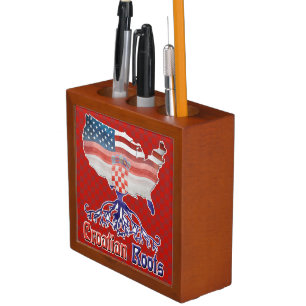 American Croatian Roots Desk Tidy Organizer