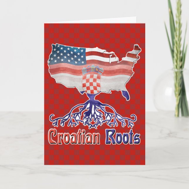 American Croatian Roots Greeting Card (Front)