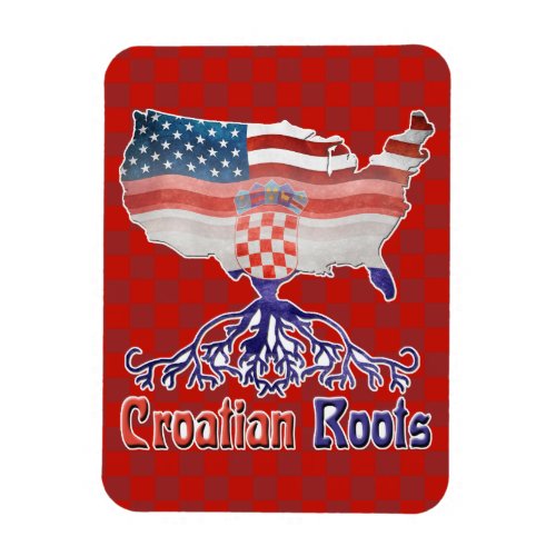 American Croatian Roots Photo Magnet