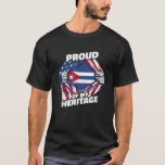 American Cuban Roots Flag Proud Of My Heritage  T-Shirt