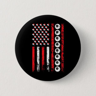 American Cue Sports Flag Christmas Billiards Athle Button