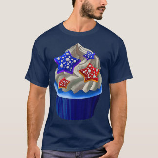 American Cupcake Lover USA Flag 4th of July Baking T-Shirt