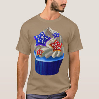 American Cupcake Lover USA Flag 4th of July Baking T-Shirt