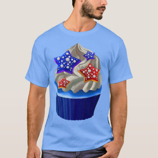 American Cupcake Lover USA Flag 4th of July Baking T-Shirt
