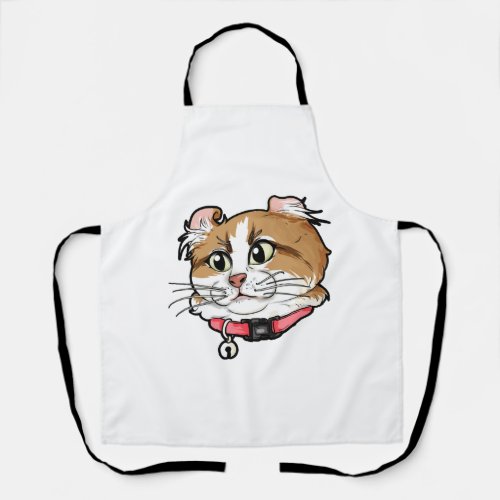 American Curl Cat Face Cats Kitty funny cute love Apron