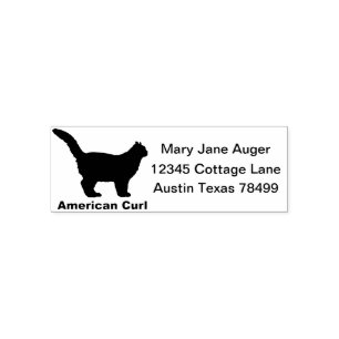 American Curl Cat Personalized Self Address Stamp