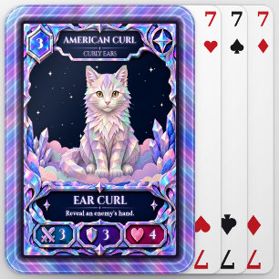 American Curl Cat, Rainbow Foil Art Poker Cards