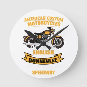 American Custom Motorcycle Bonneville Speedway Round Clock