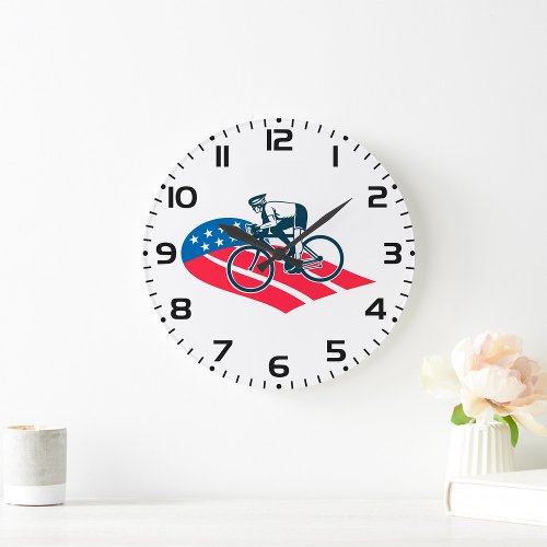 American Cyclist  Large Clock