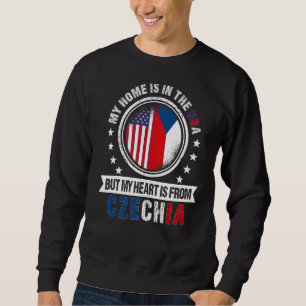 American Czech Flag Heart from Czechia American Pa Sweatshirt
