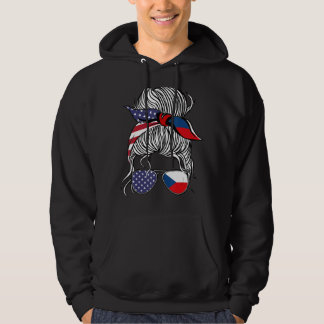 American Czech Patriot Flag Women Girl Czechia Gro Hoodie