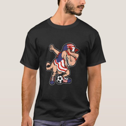 American Dabbing Soccer TRex Dino   US Dab Soccer  T_Shirt