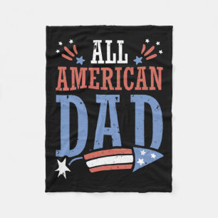 American Dad 4th Of July Firecracker Independence Fleece Blanket