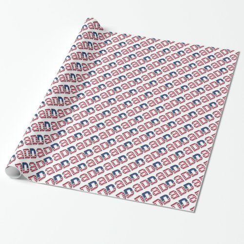 American Dad Stars and Stripes Typography Pattern Wrapping Paper