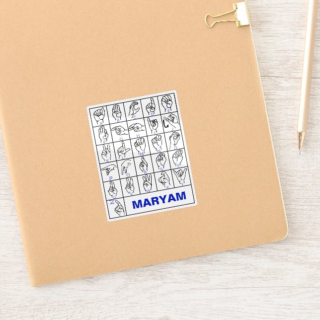 American Deaf Sign Language, ASL Alphabet Sticker (Notebook)