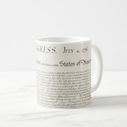 American Declaration of Independence July 4 Coffee Mug