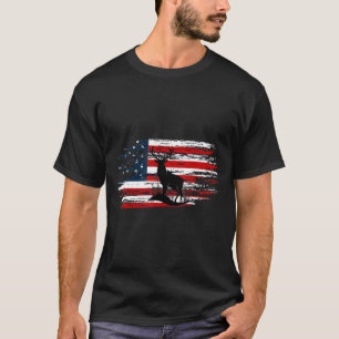 American Deer Hunter Patriotic Vintage Us Flag Hun T-Shirt