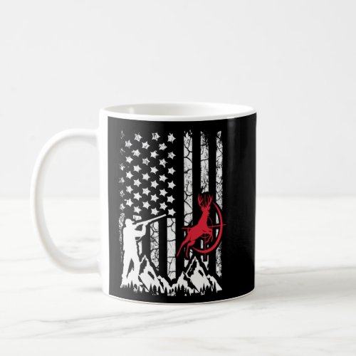 American Deer Hunter Vintage Us Flag Hunting Pullo Coffee Mug