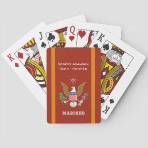 American Defense Emblem - personalize with name Poker Cards